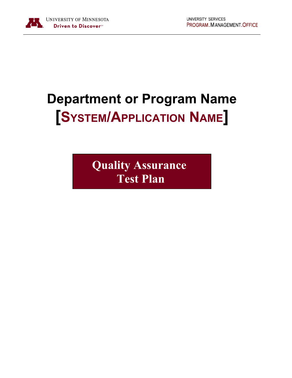 Quality Assurance Test Plan