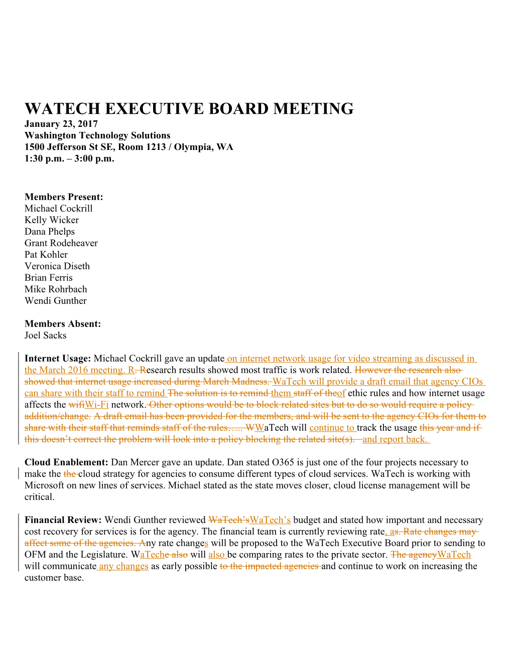 Watechexecutiveboard Meeting