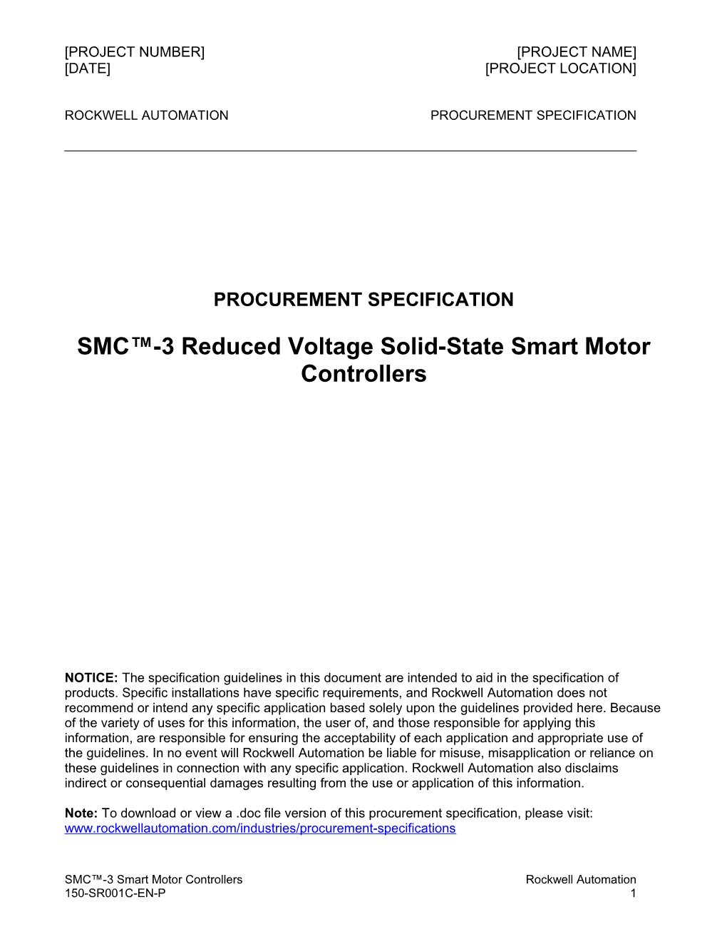 SMC-3 Procurement Specifications