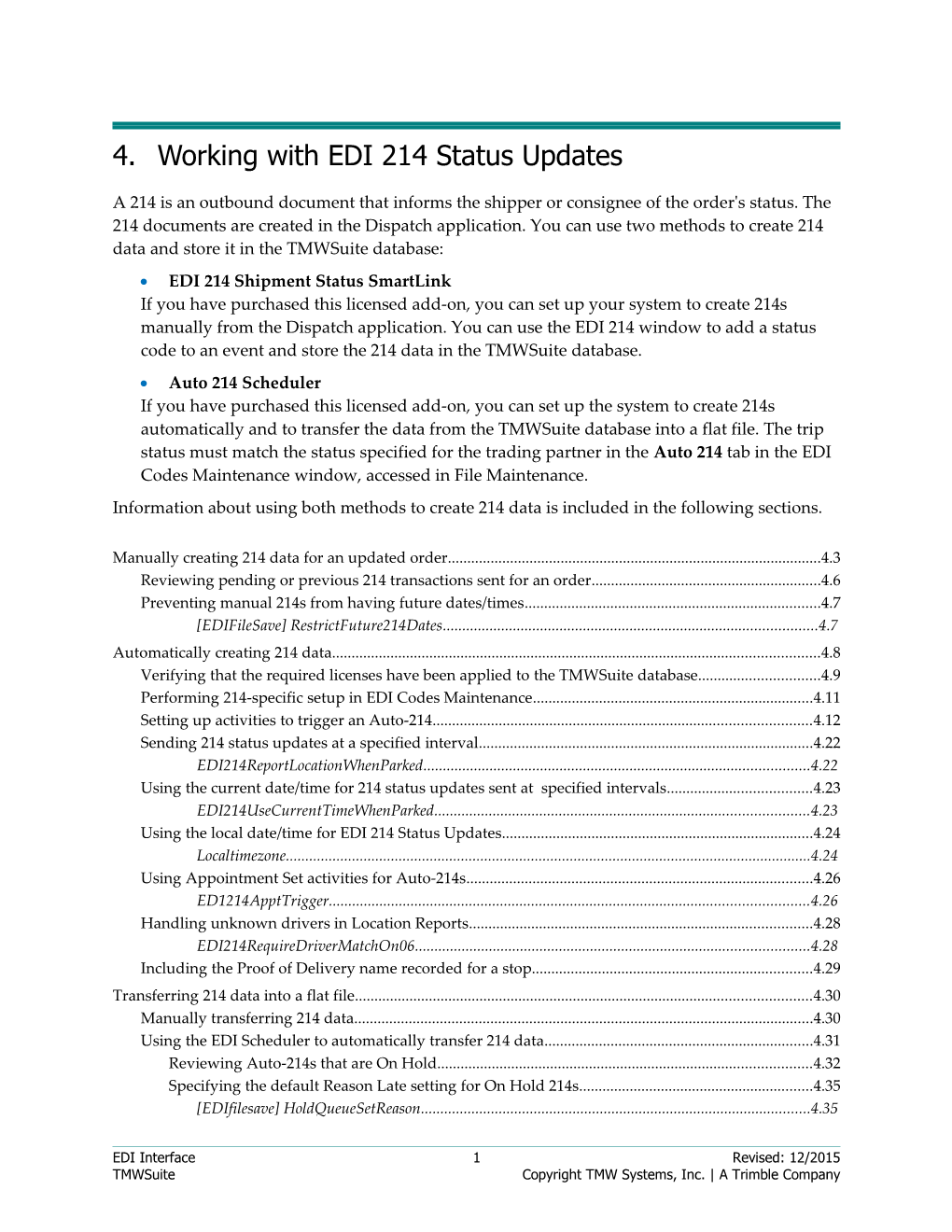 Working with EDI 214 Status Updates