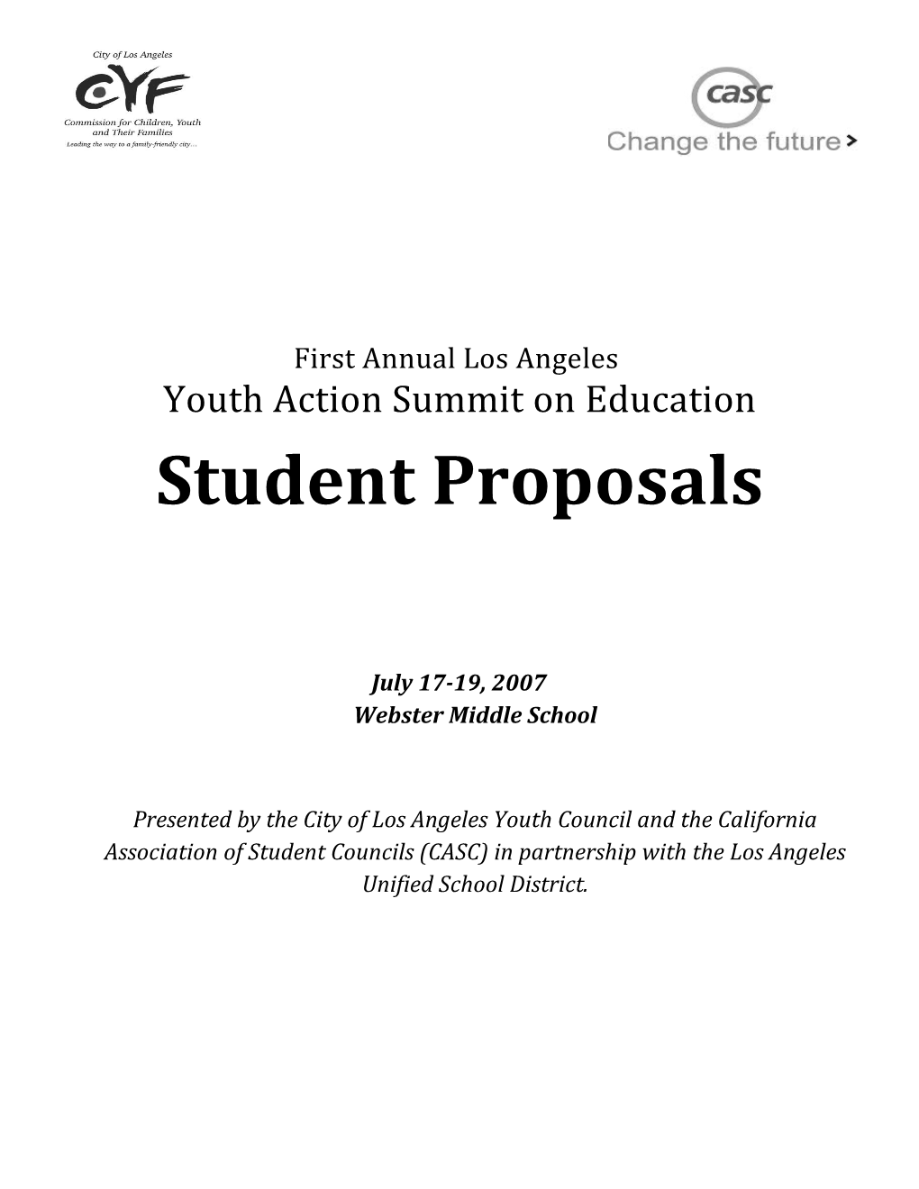 LA City Student Advisory Board on Education