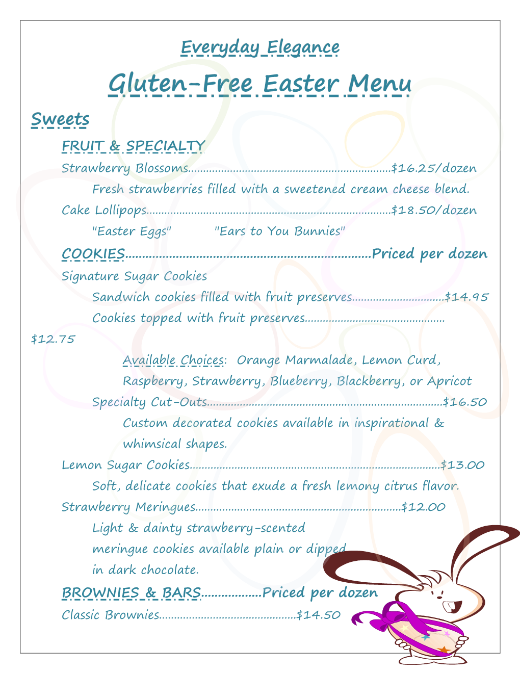 Gluten-Free Easter Menu