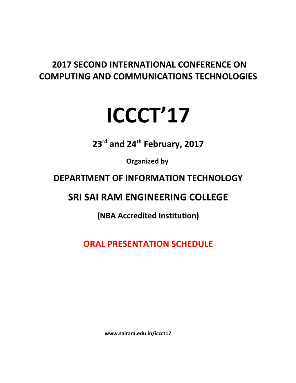 2017 Second International Conference on Computing and Communicationstechnologies