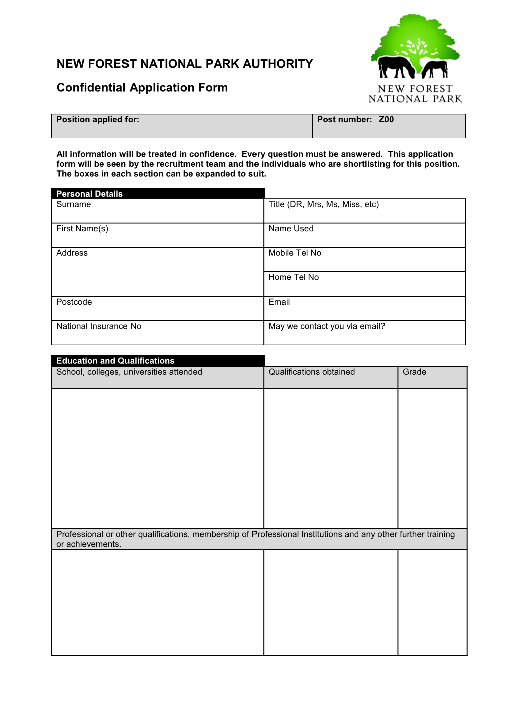 NPA Application Form
