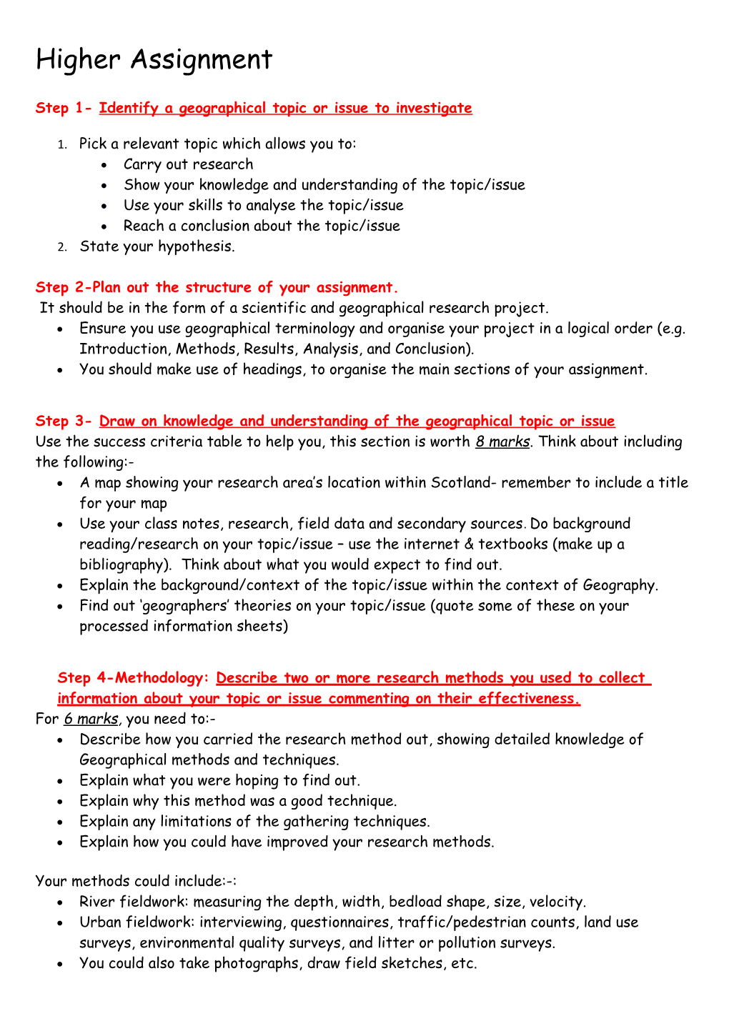 Step 1-Identify a Geographical Topic Or Issue to Investigate