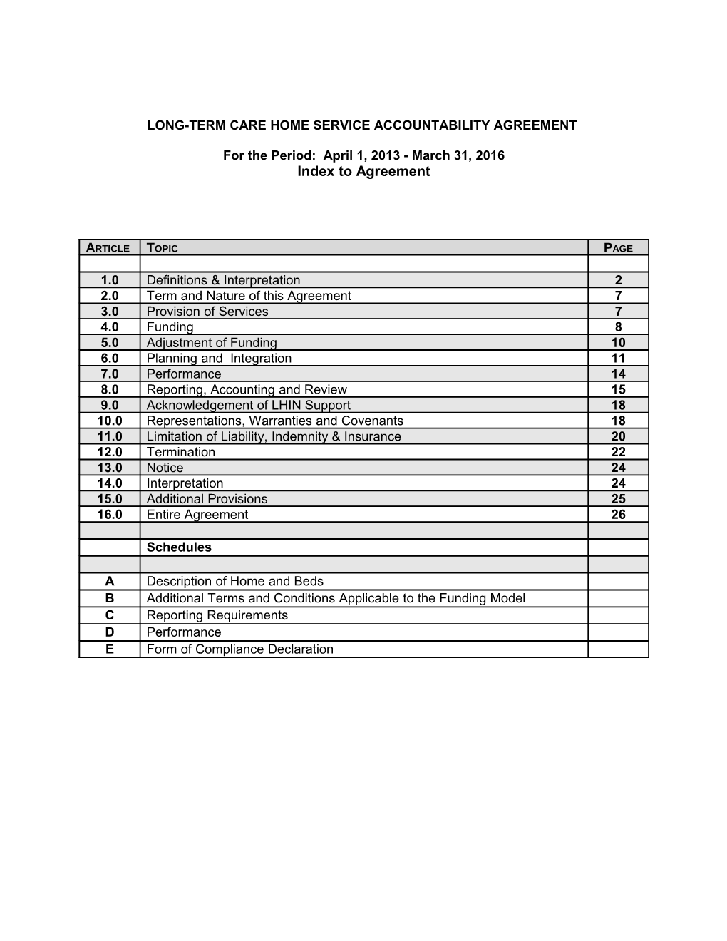 Long-Term Care Home Service Accountability Agreement