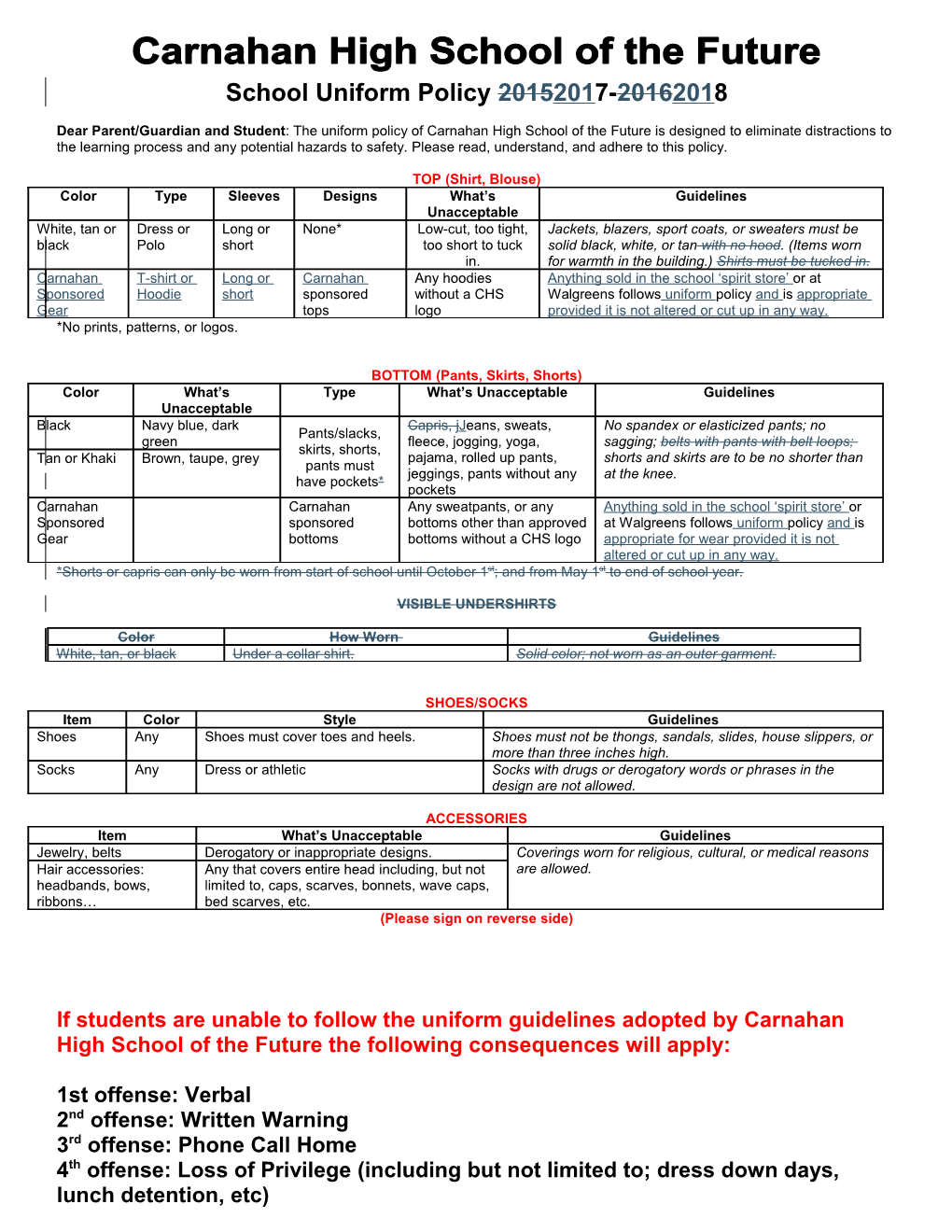 School Uniform Policy 20152017-20162018