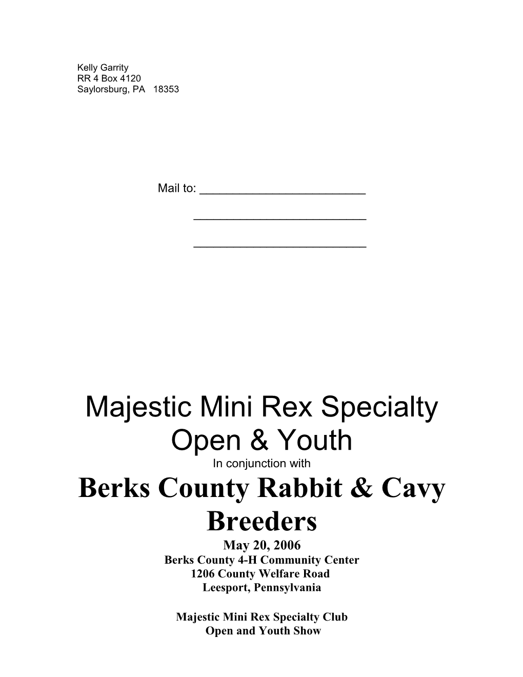 Majestic Mini Rex Spring Show