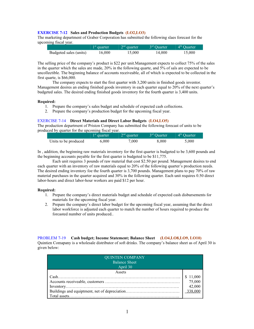 Brief Exercise 1-1 Classifying Manufacturing Costs (LOI)