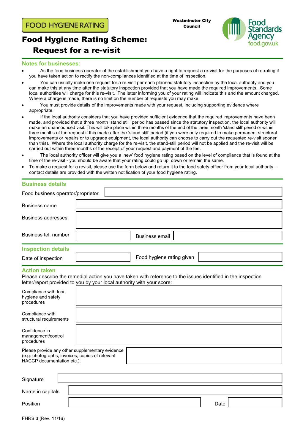 Revisit Request Form - August 2016