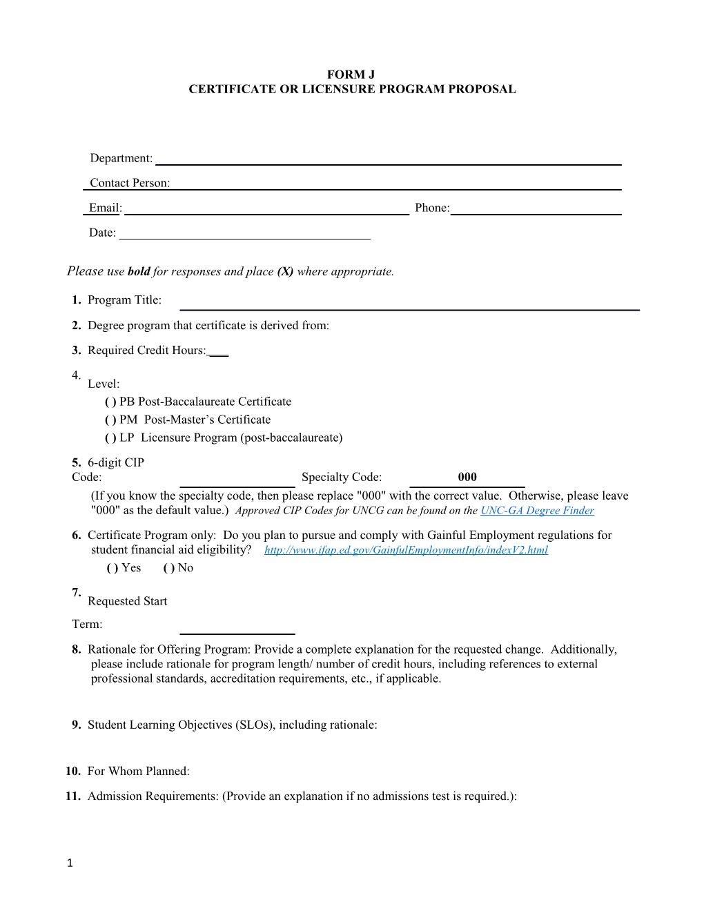 Certificate Or Licensure Program Proposal