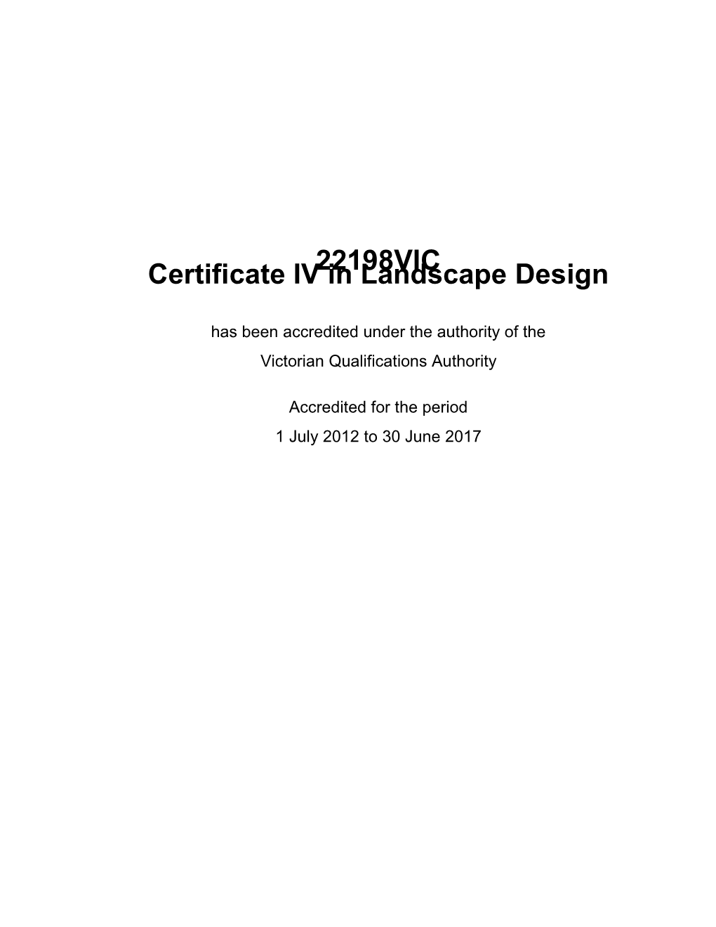 Certificate IV in Landscape Design 22198VIC
