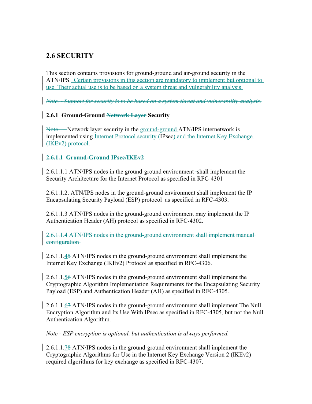 Updated Security Requirements for the Manual for the ATN Using IPS Standards and Protocols