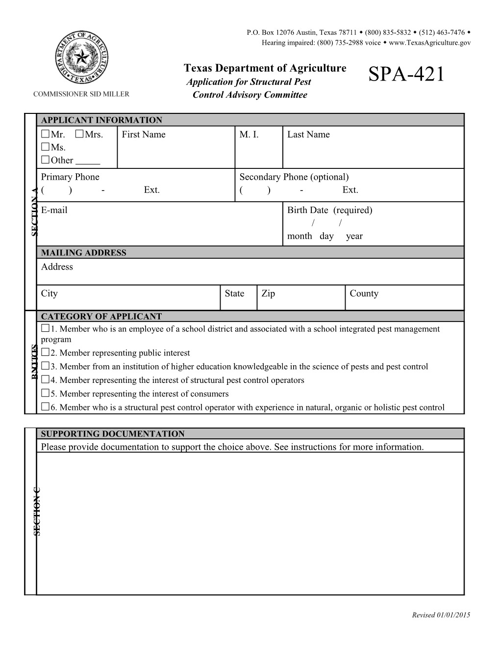 Application for Structural Pest Control Advisory Committeepage 2 of 2