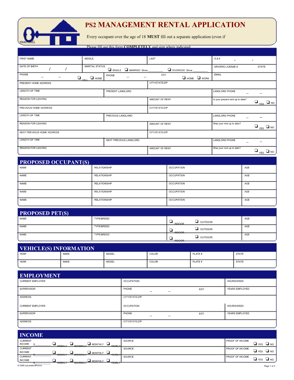 Please Fill out This Form COMPLETELY and Sign Where Indicated