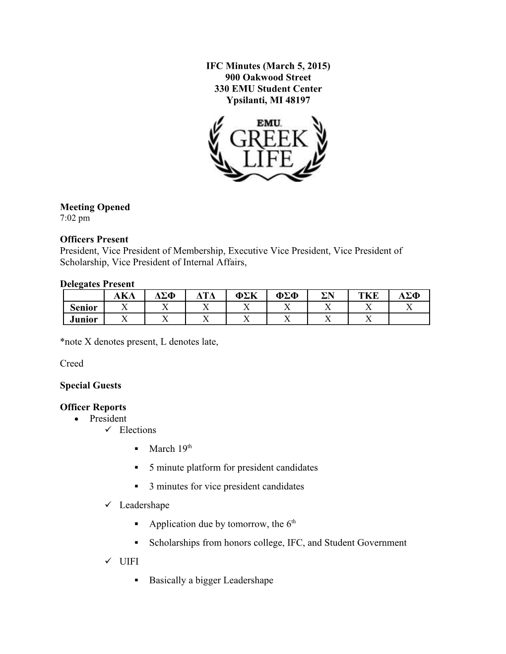 Copy of IFC Meeting Minutes 9/12/13