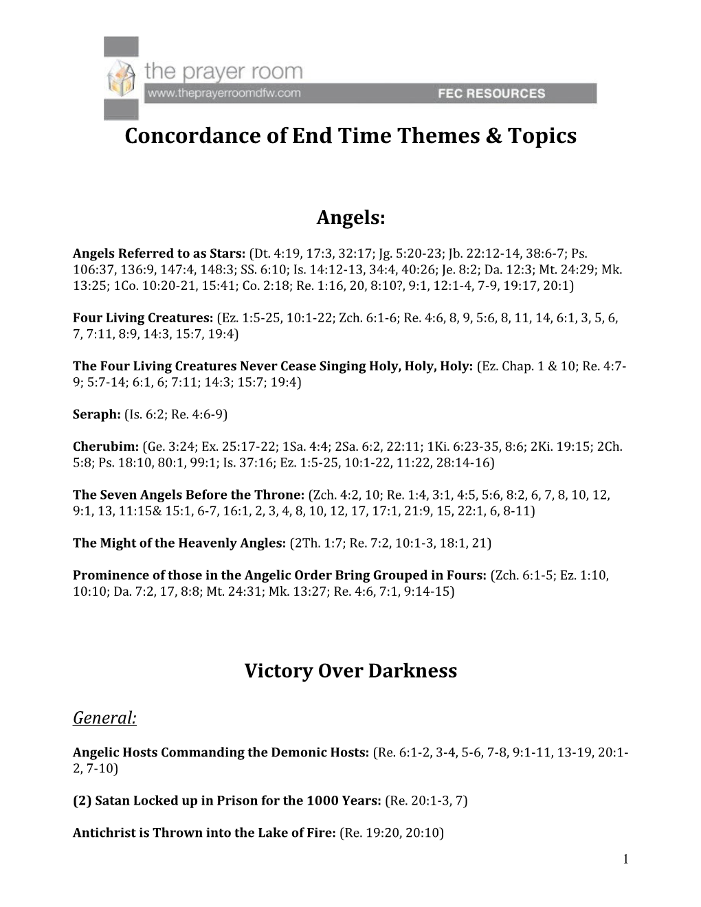 End-Times Concepts and Scriptures
