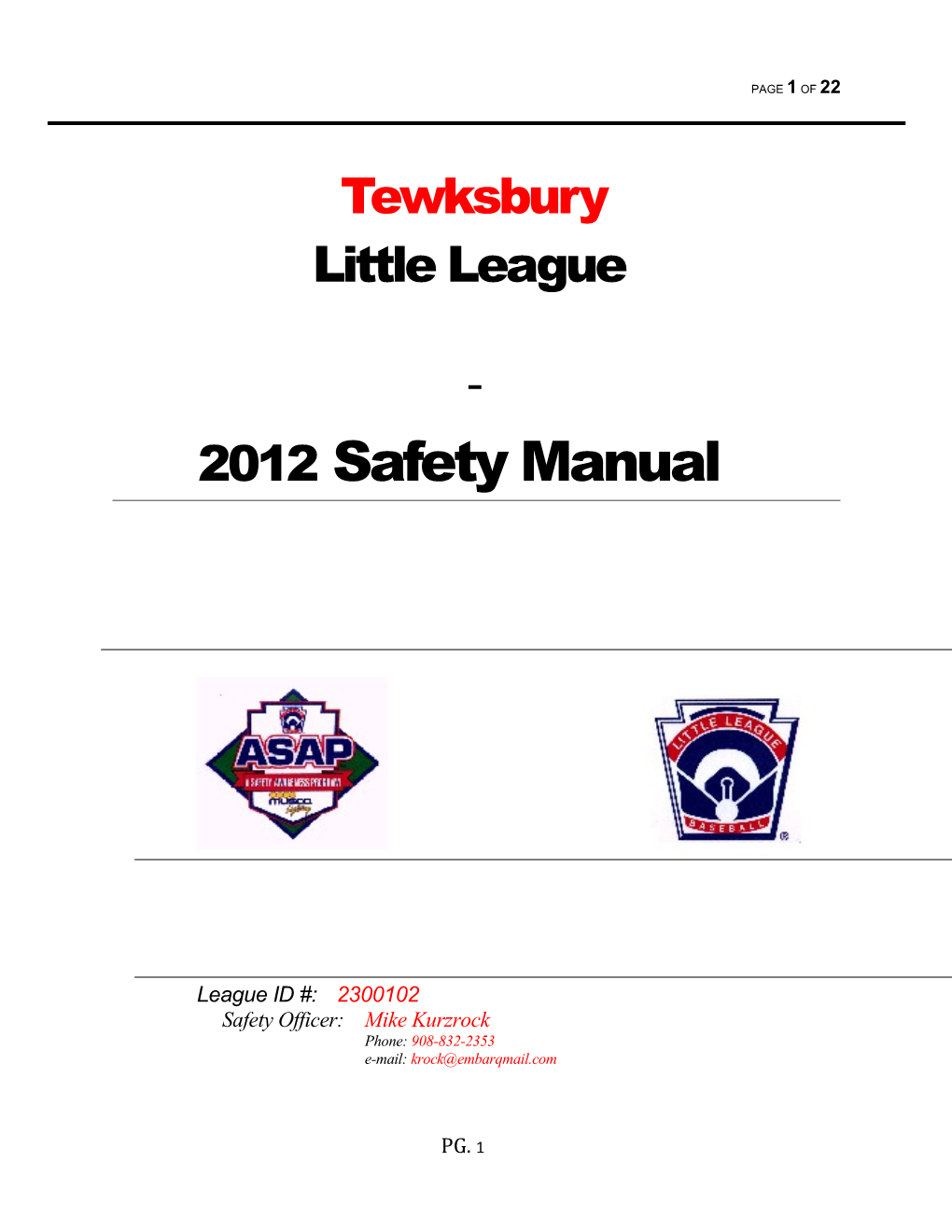 Tewksbury Little League S Policy Statement