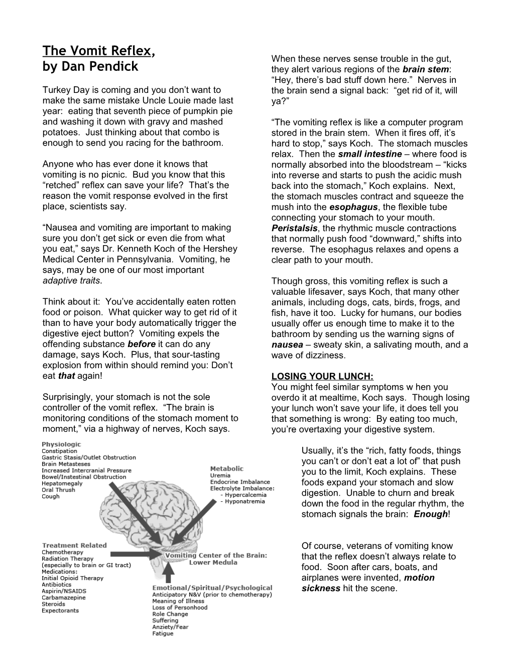The Vomit Reflex, by Dan Pendick