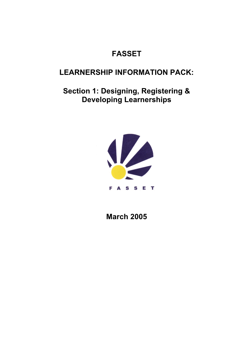 Fasset Learnership Information Pack