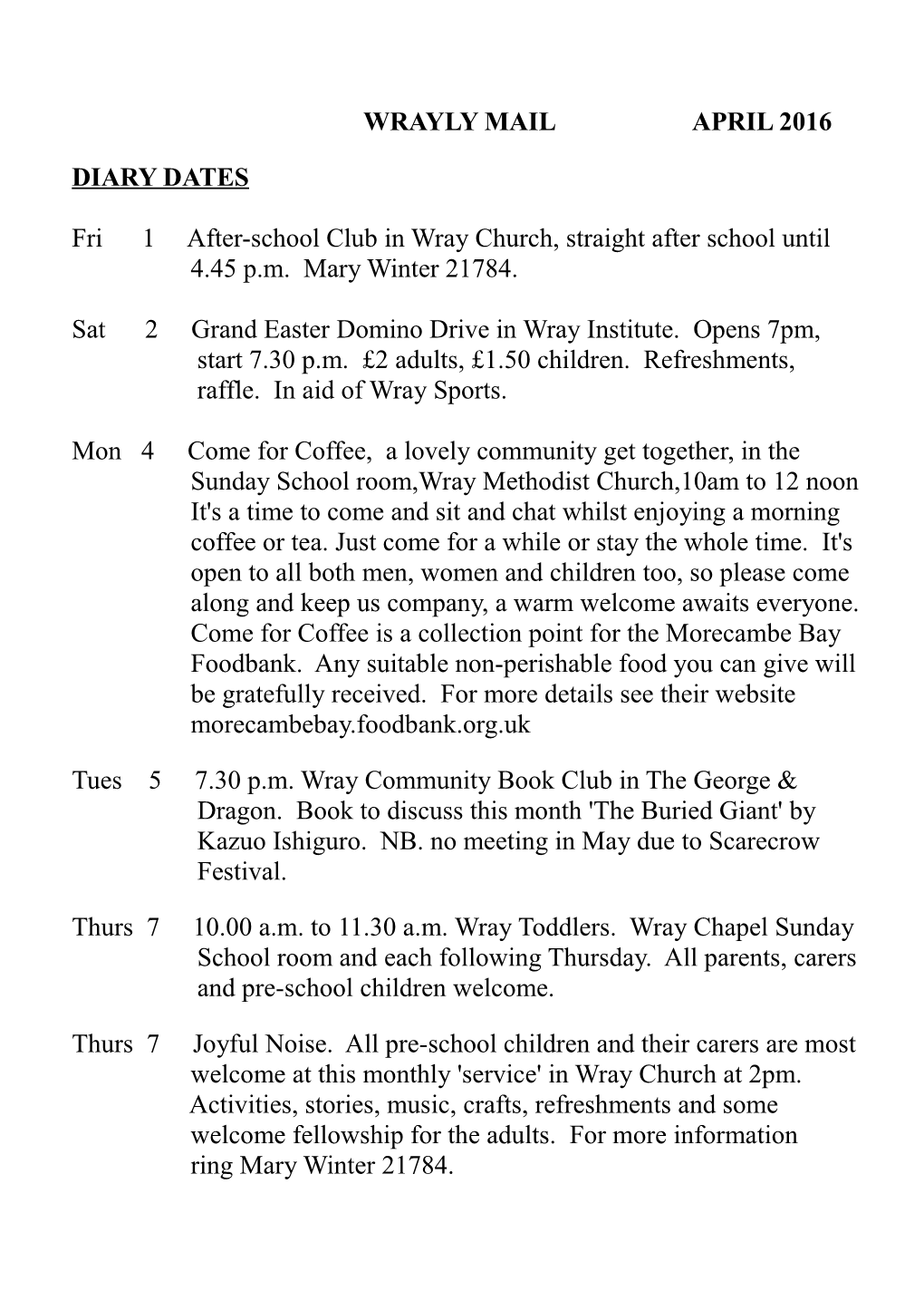 Fri 1 After-School Club in Wray Church, Straight After School Until