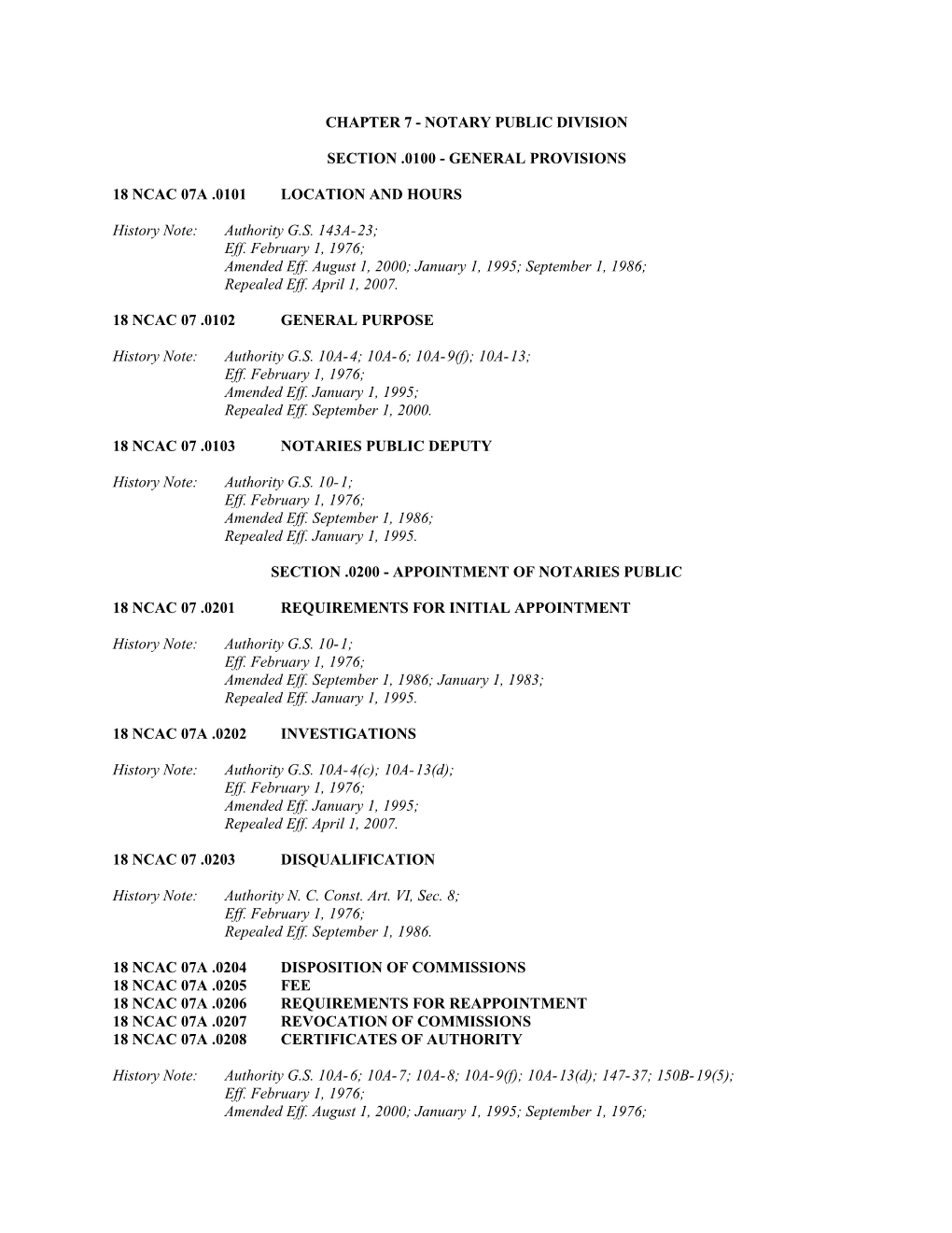 Chapter 7 Notary Public Division