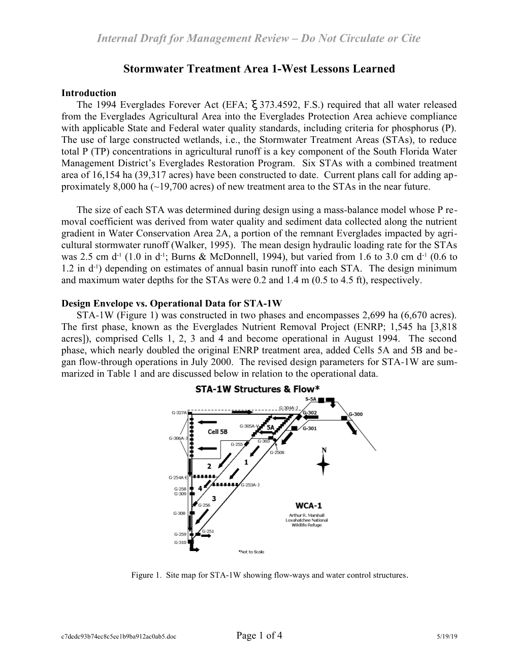 STA-1W Recovery Plan