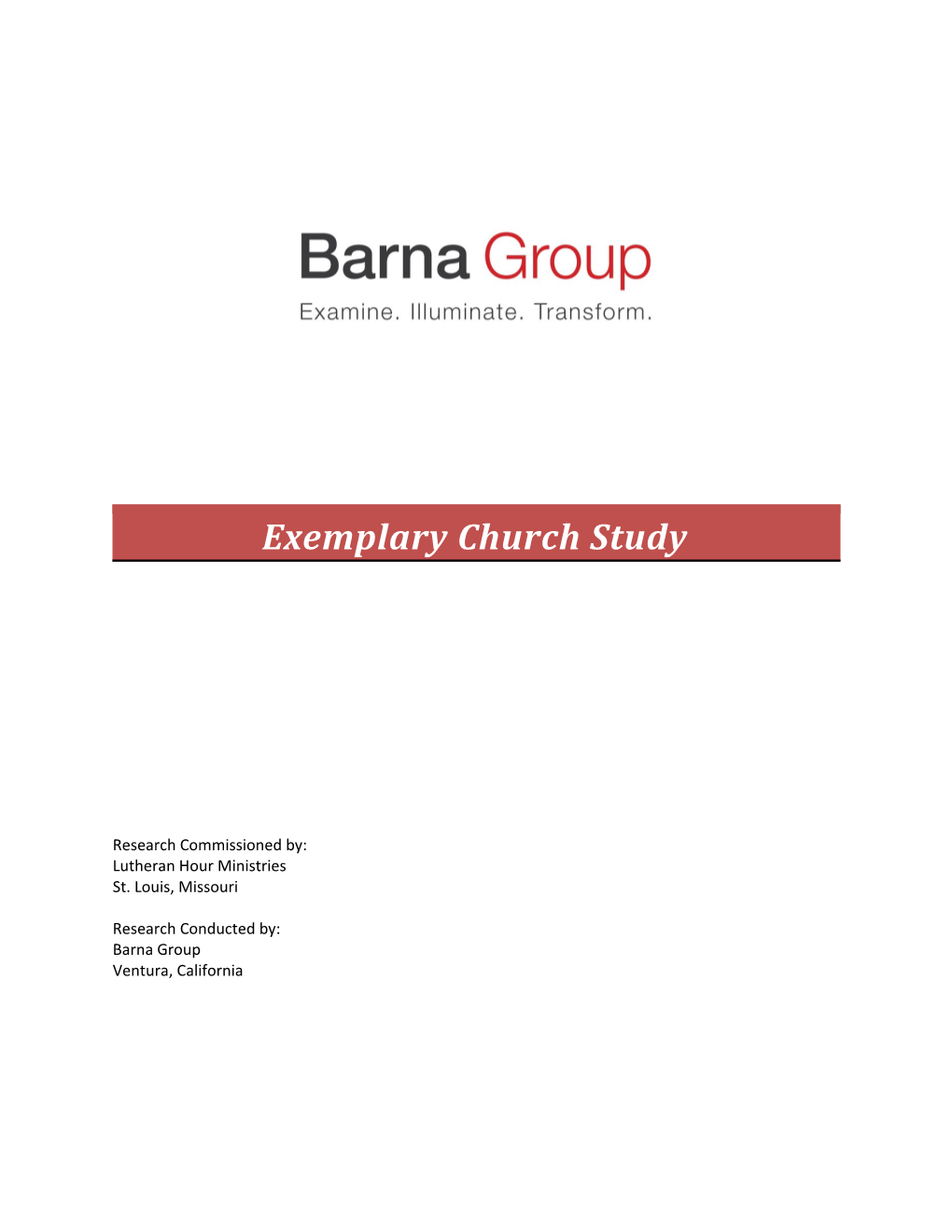 Exemplary Church Study
