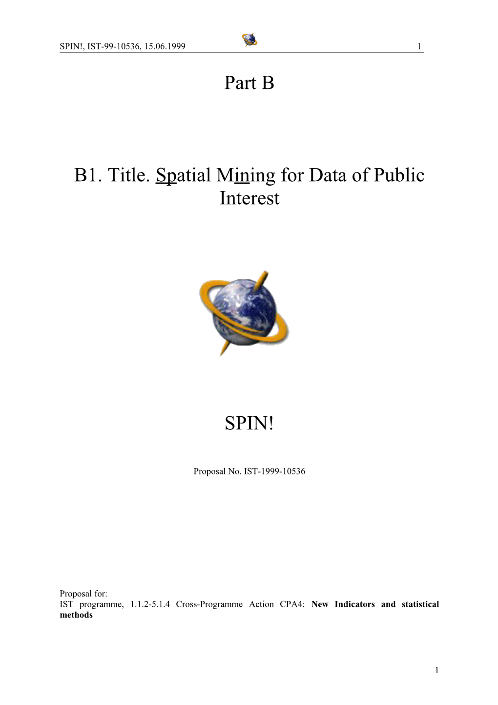 B1. Title. Spatial Mining for Data of Public Interest