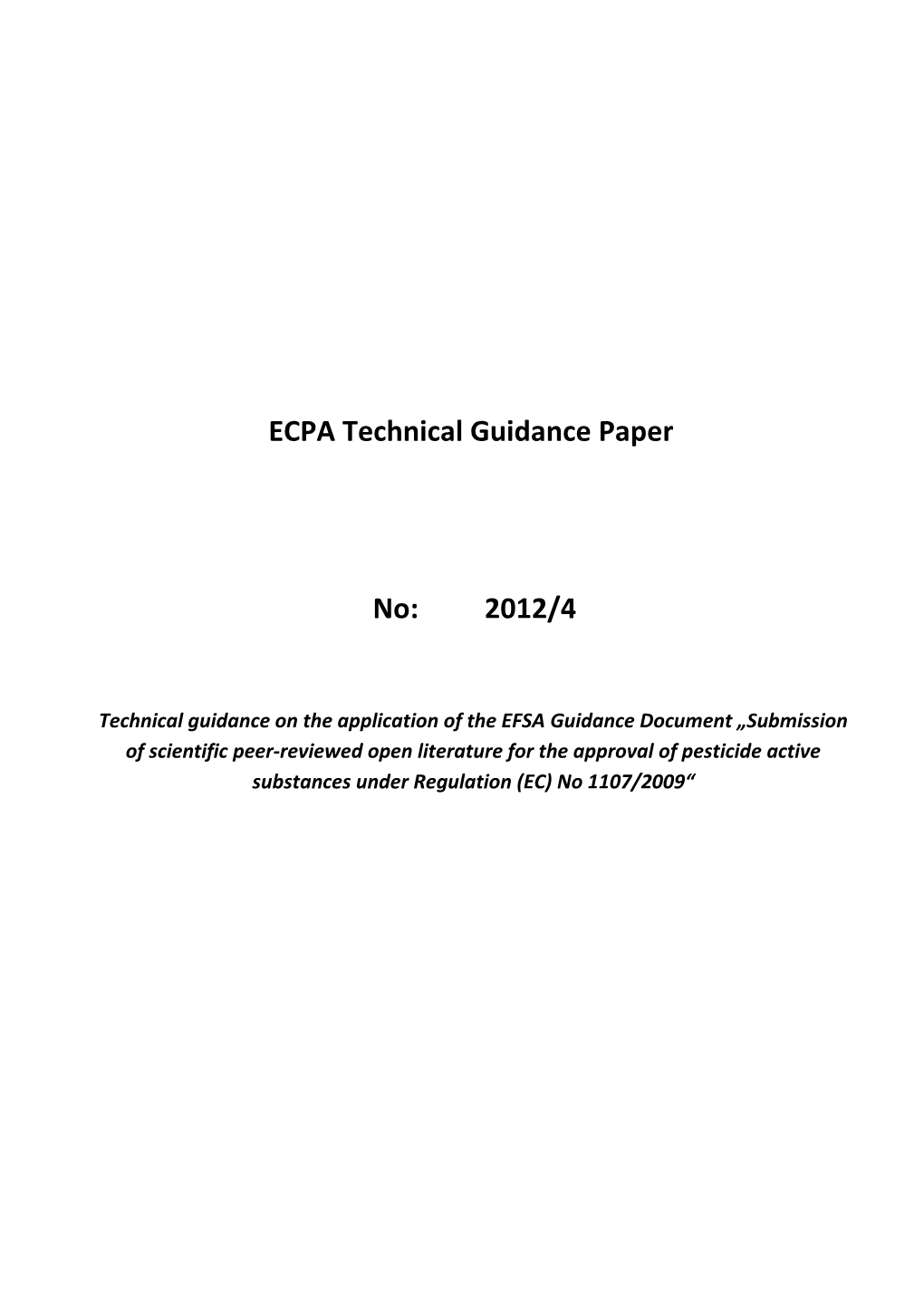 ECPA Technical Guidance Paper