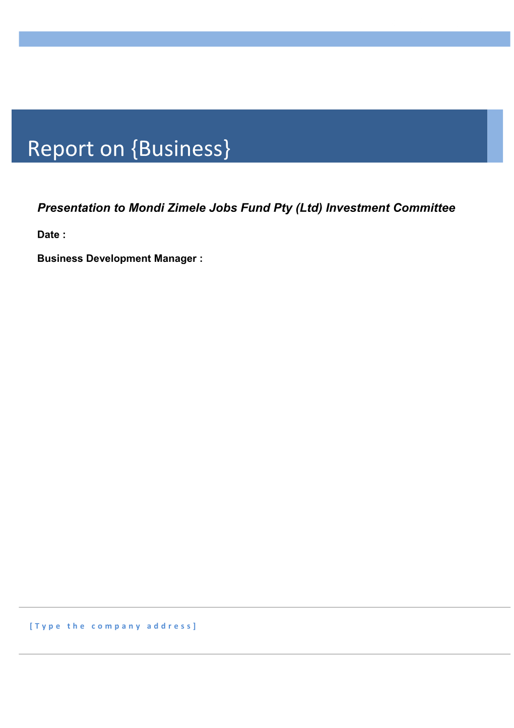 Report on Business