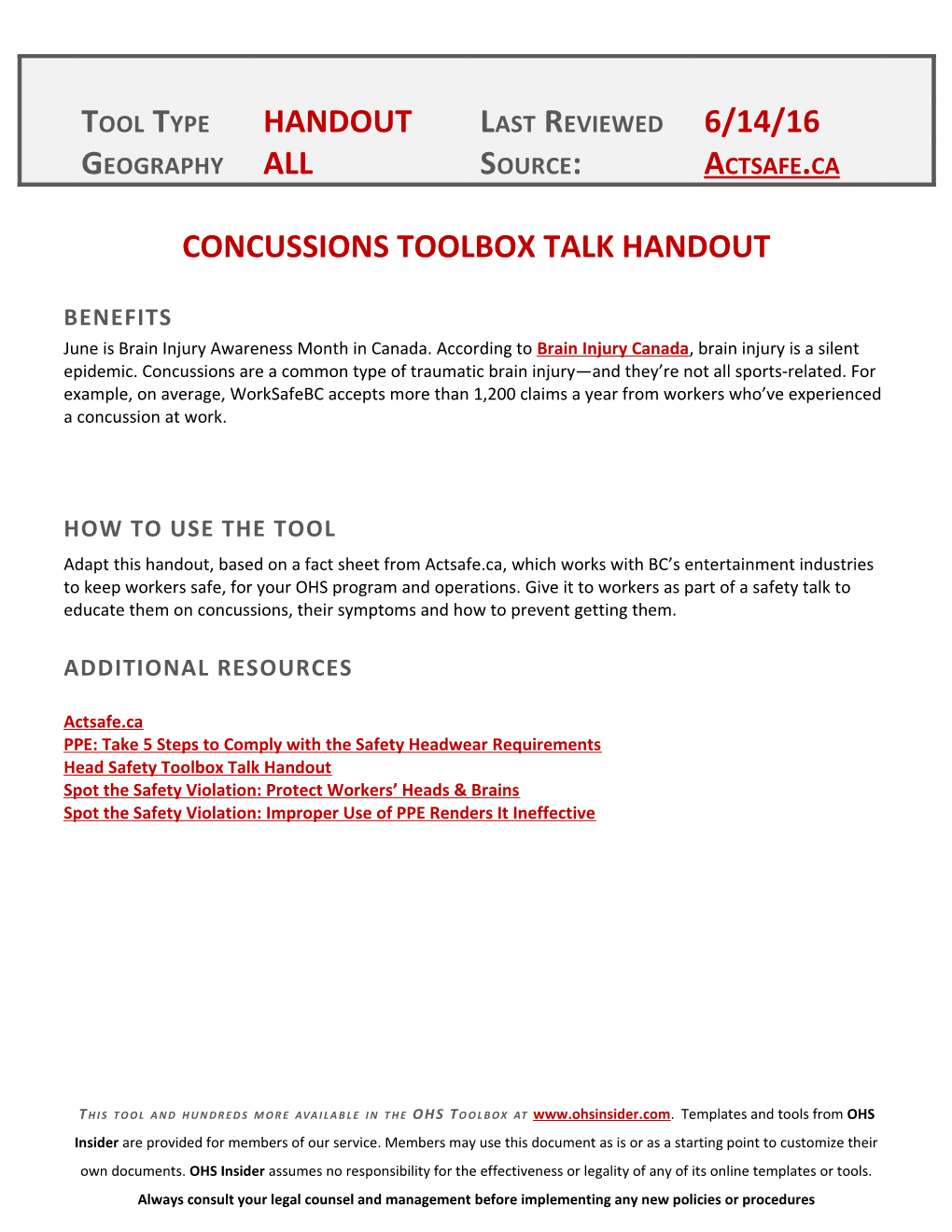 Concussionstoolbox Talk Handout