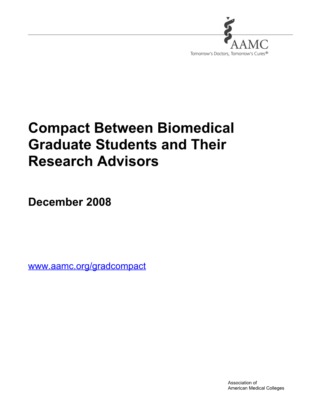 Compact Between Biomedical Graduate Students and Their Research Advisors