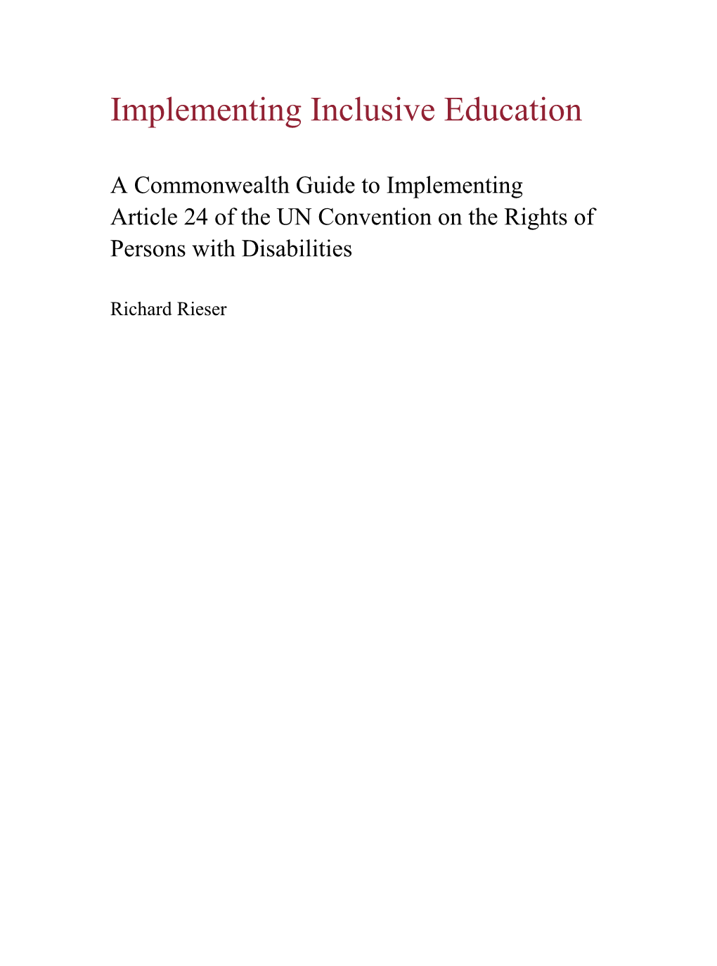 Article 24 of the UN Convention on the Rights of Persons with Disabilities