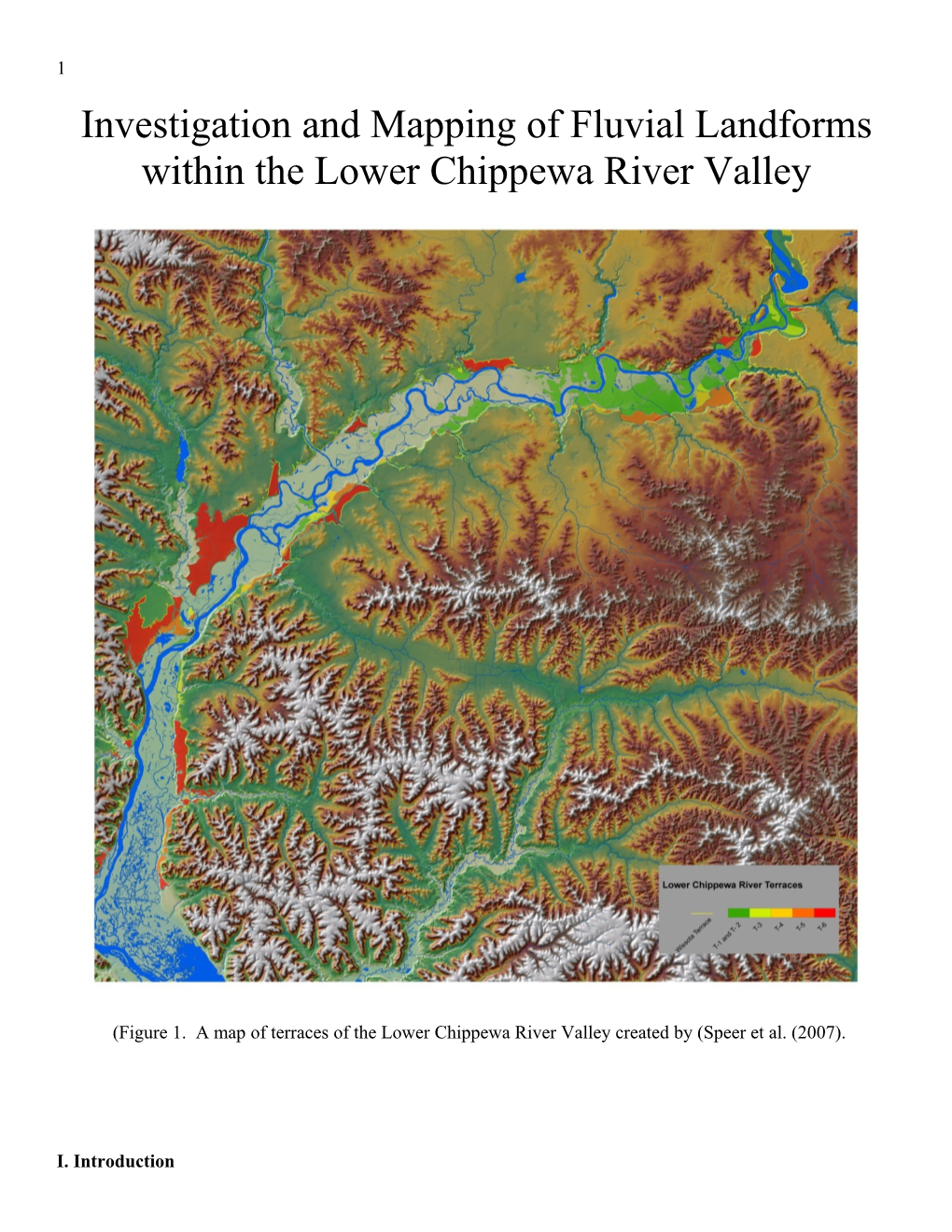 Figure 1. a Map of Terraces of the Lower Chippewa River Valley Created by (Speer Et Al. (2007