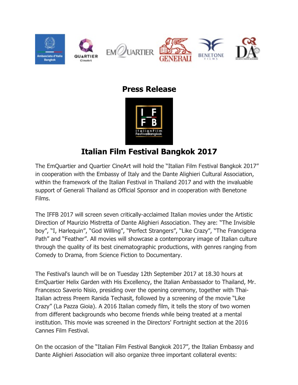 Italian Film Festival Bangkok 2017