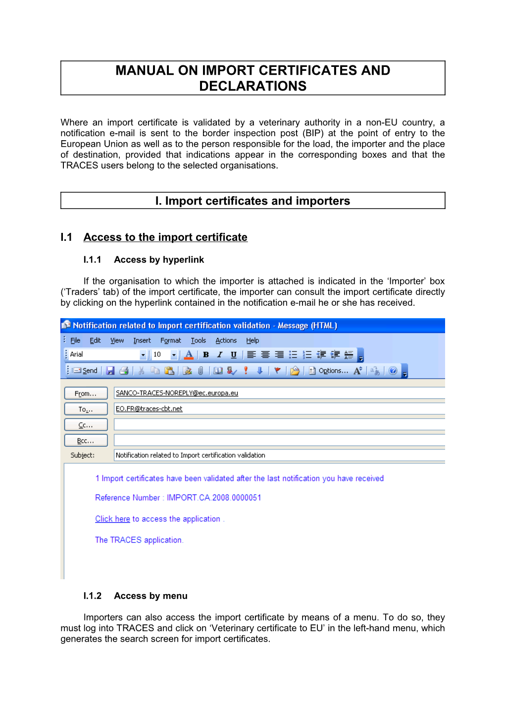 Manual on Import Certificates and Declarations