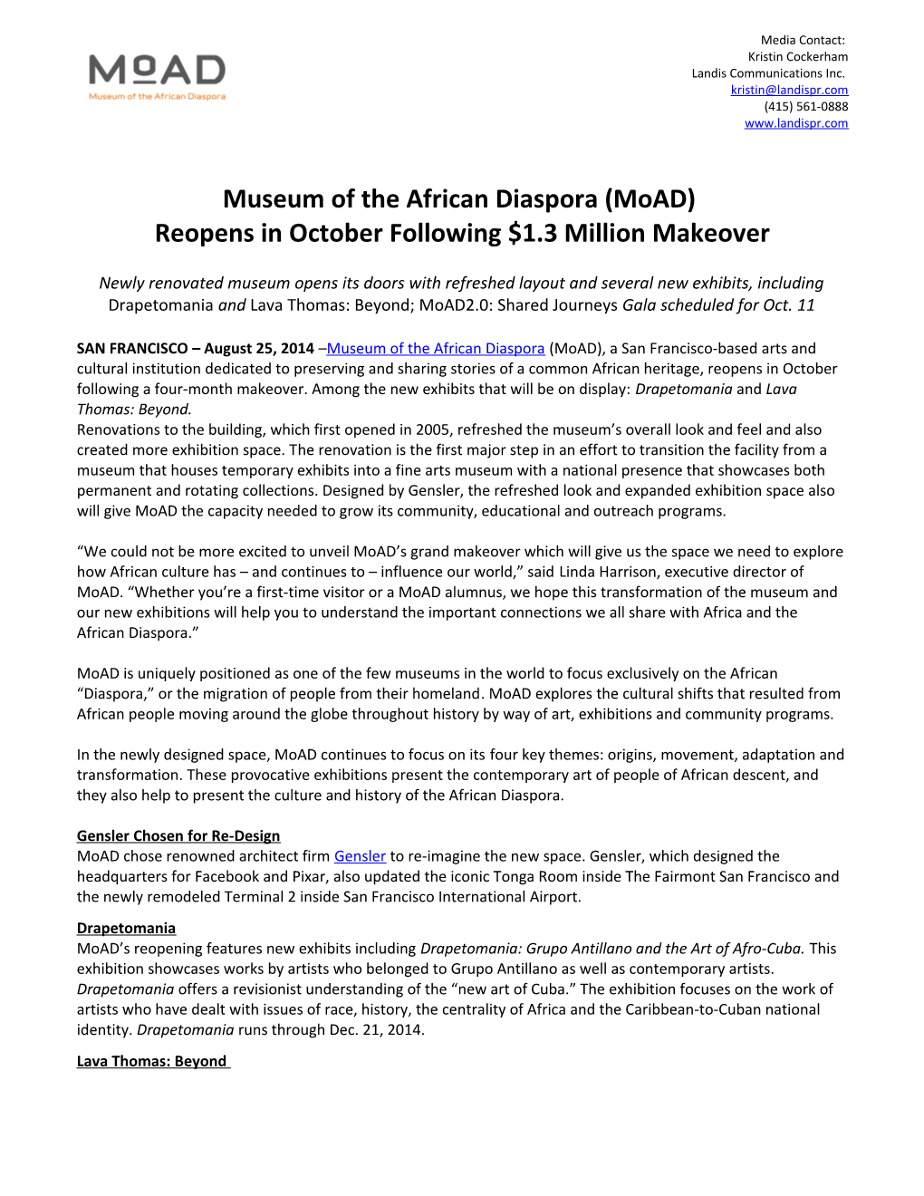 Museum of the African Diaspora (Moad)