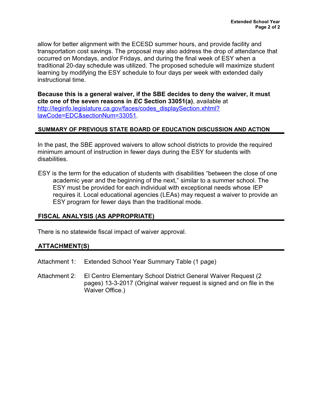 July 2017 Waiver Item W-15 - Meeting Agendas (CA State Board of Education)