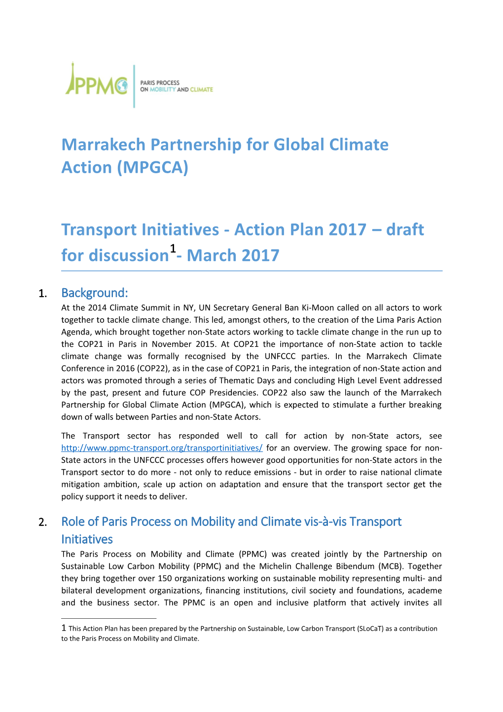 2.Role of Paris Process on Mobility and Climate Vis-À-Vis Transport Initiatives