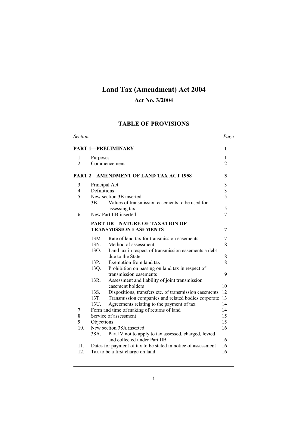 Land Tax (Amendment) Act 2004