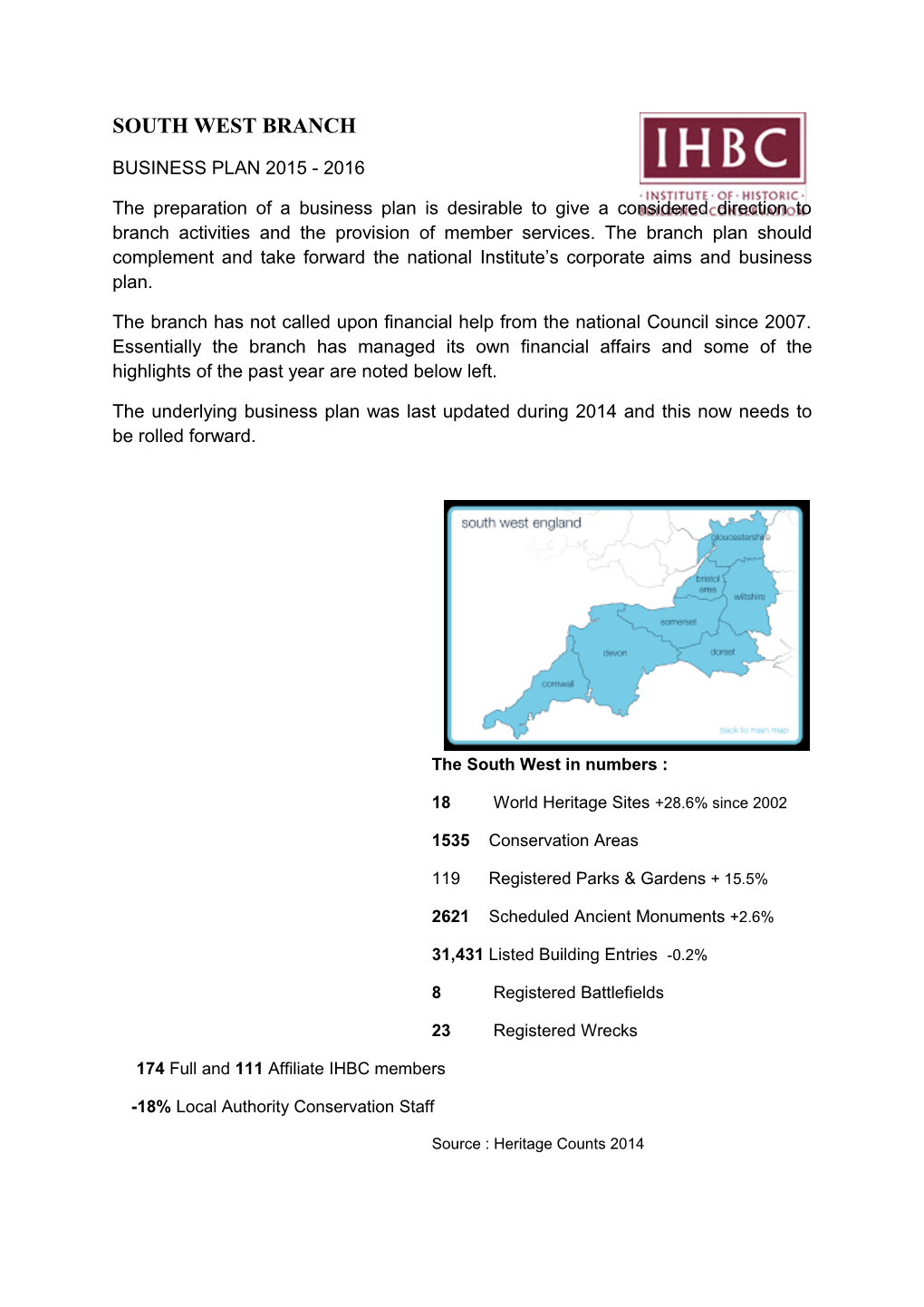 The South West in Numbers