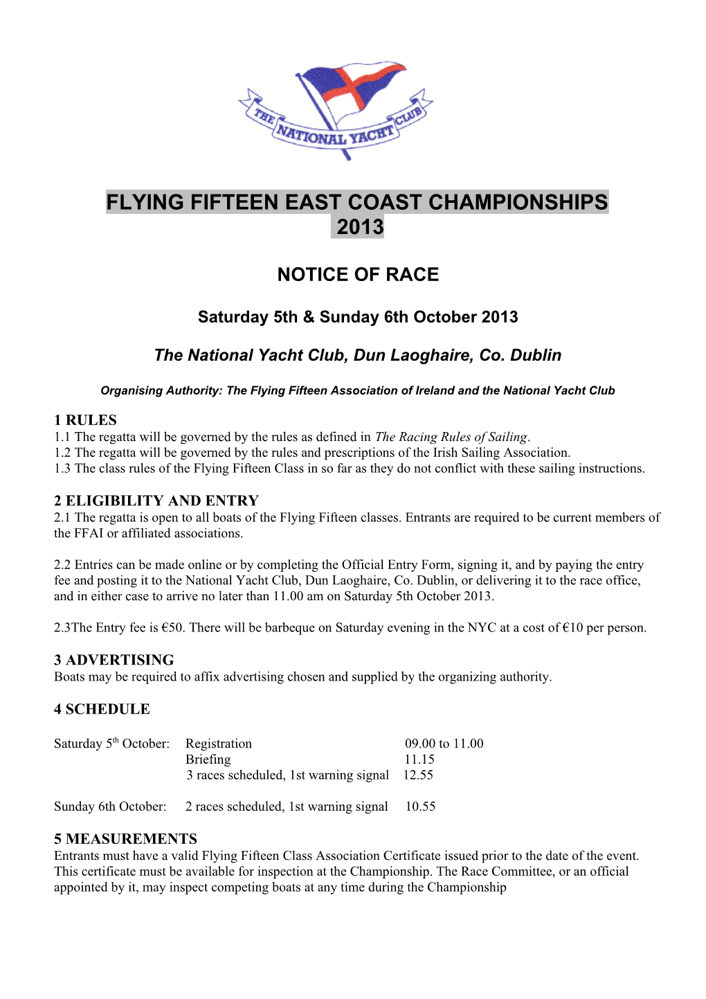 Flying Fifteen East Coast Championships