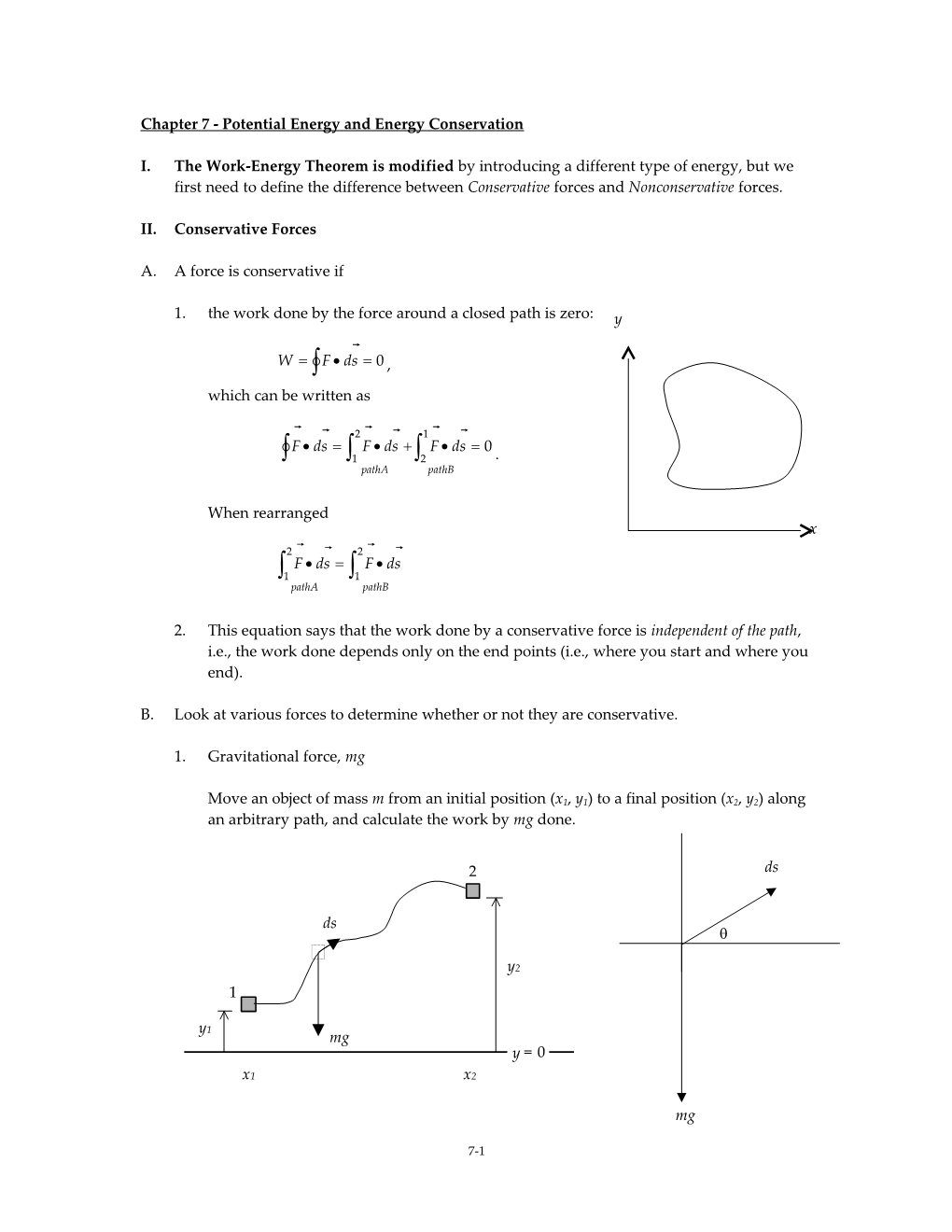 Chapter 8 - Potential Energy and the Conservation of Energy