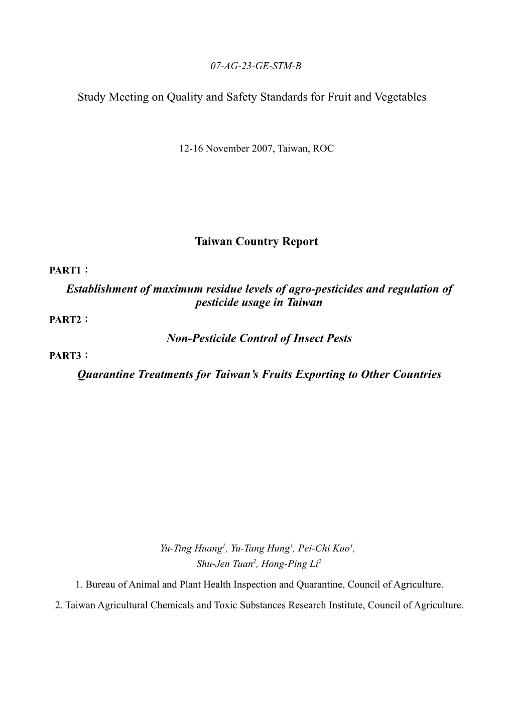 Management and Regulation of Agrochemical Residues and Heavy Metals in Food for Improving