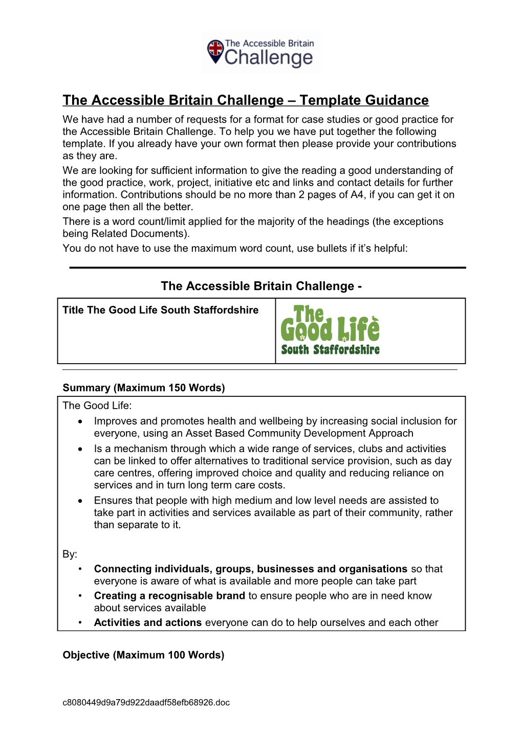 Accessible Britain Challenge Template Guidance