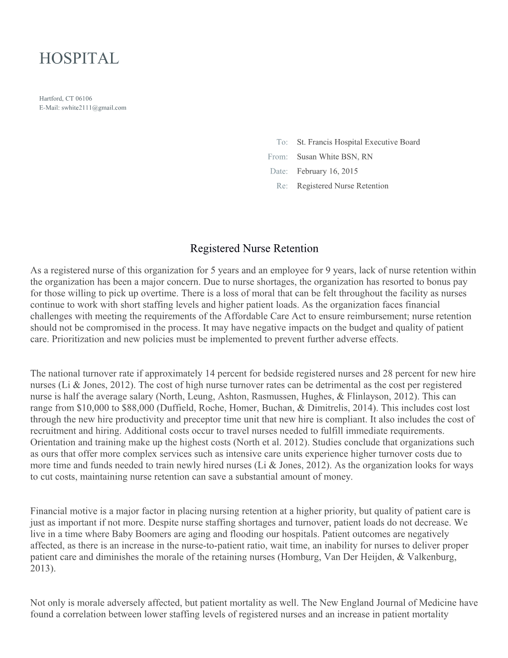 Registered Nurse Retention