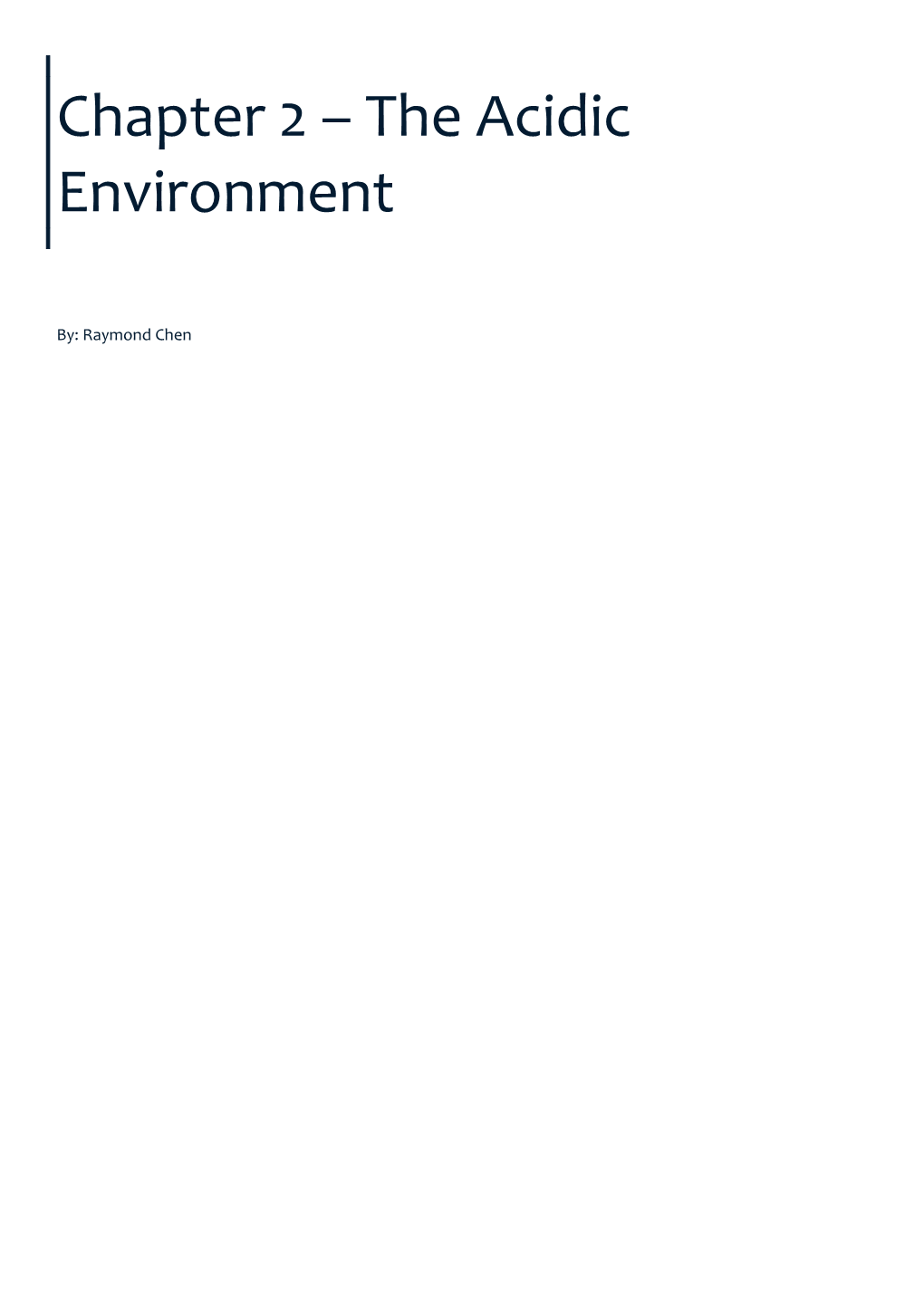 Chapter 2 the Acidic Environment