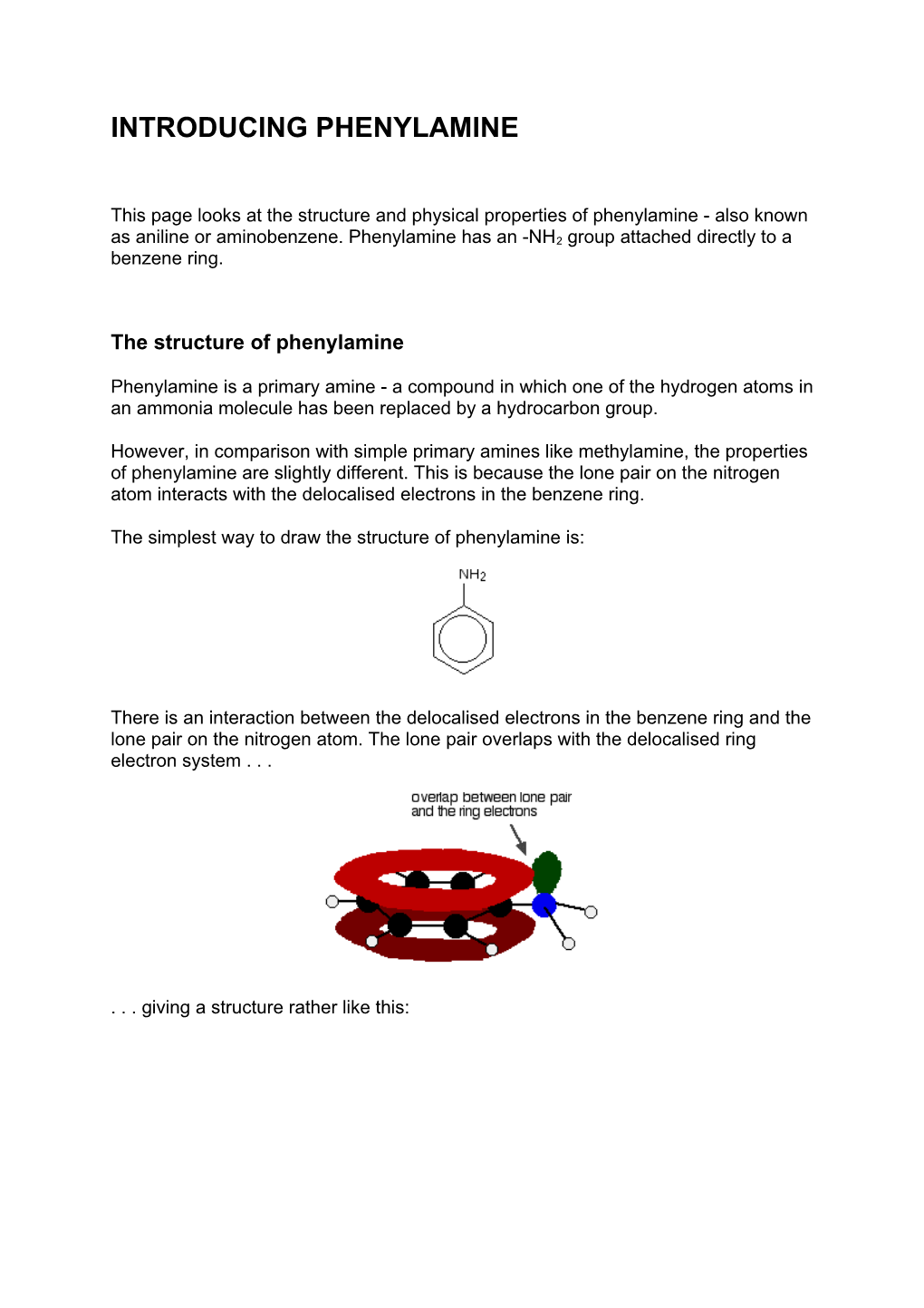 Introducing Phenylamine