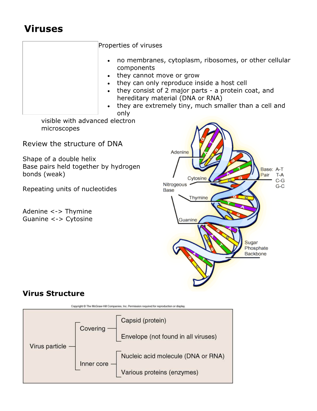 Biology 3A Notes - Viruses